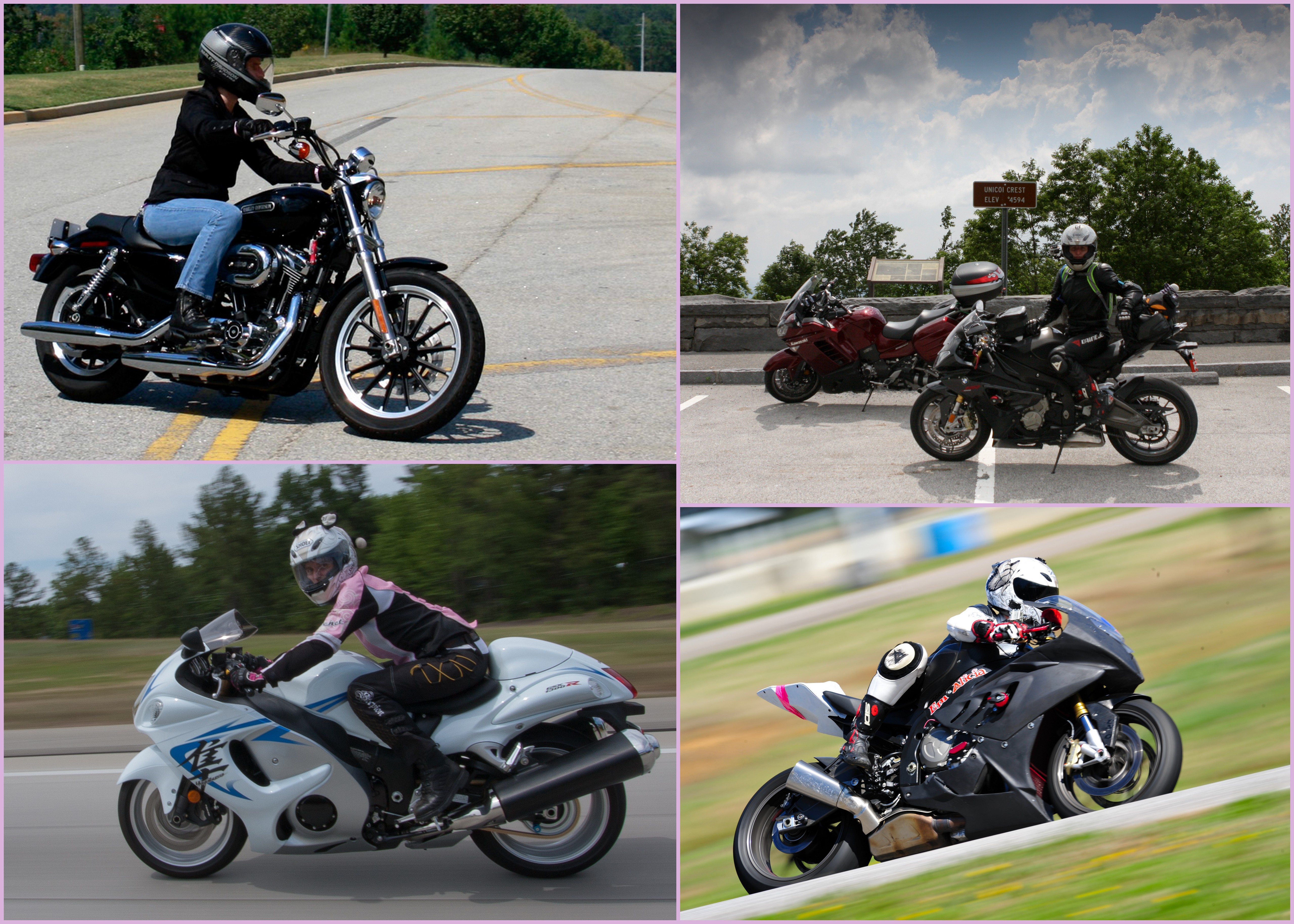Profile of a Female Motorcyclist Meet Em Alicia - photo collage